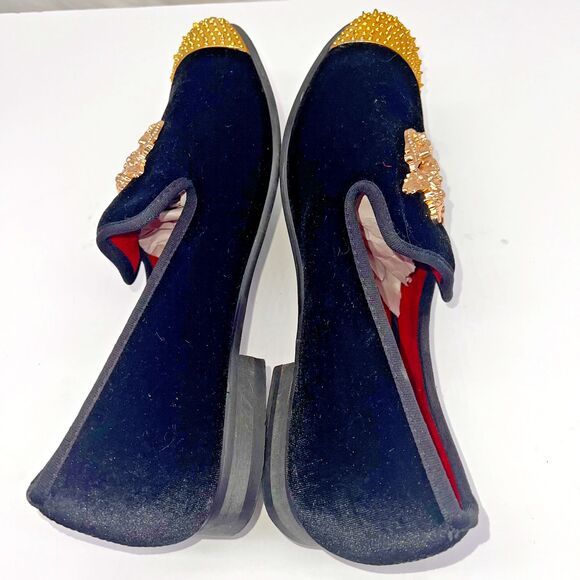 JITAI Black Velvet Shoes Men\'s 12 Slip-On Red Velvet Lined Penny Loafer Luxury main image 4